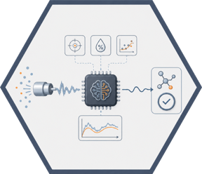 Signal processing turning sensor data into a verified chemical result