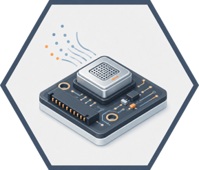 MEMS-style gas sensor on a compact electronics module